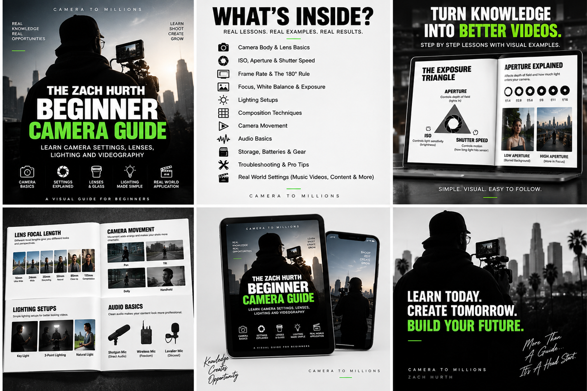 The Zach Hurth Beginner Camera Guide: Learn Camera Settings, Lenses, Lighting and Videography